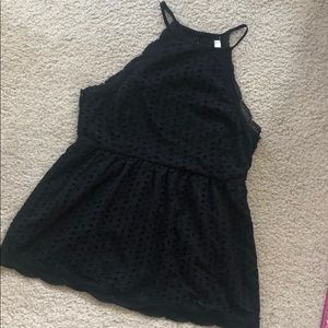 black peplum tank